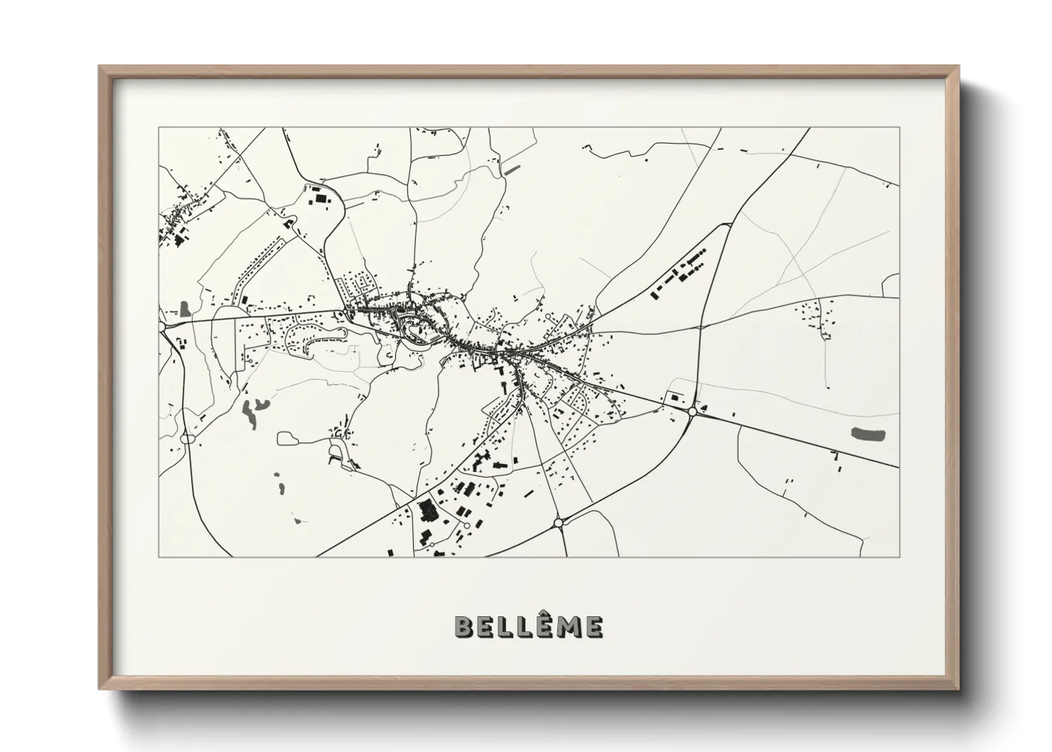 Une affiche de carte sur Bellême