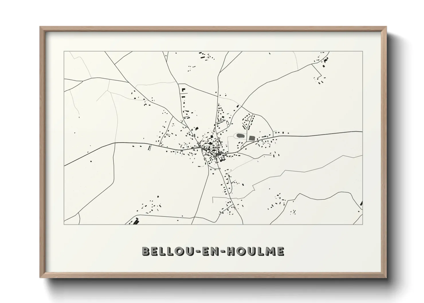 Une affiche de carte sur Bellou-en-Houlme