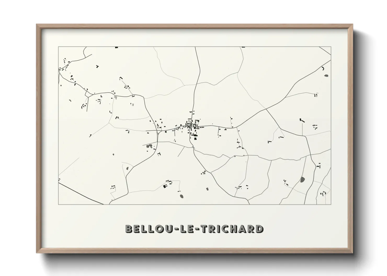 Une affiche de carte sur Bellou-le-Trichard