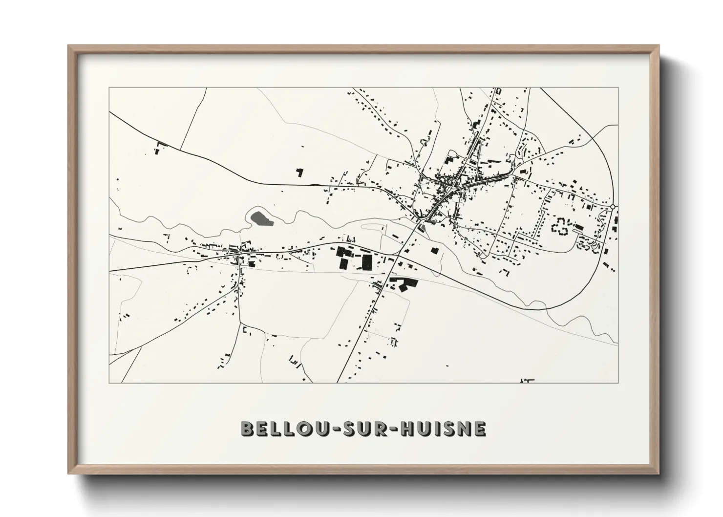 Une affiche de carte sur Bellou-sur-Huisne
