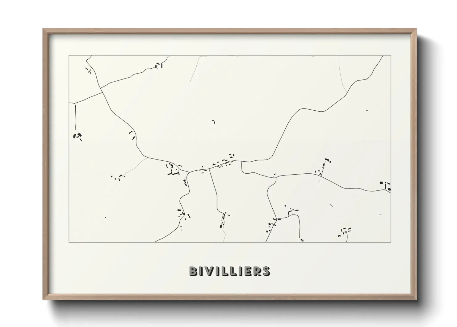 Une affiche de carte sur Bivilliers