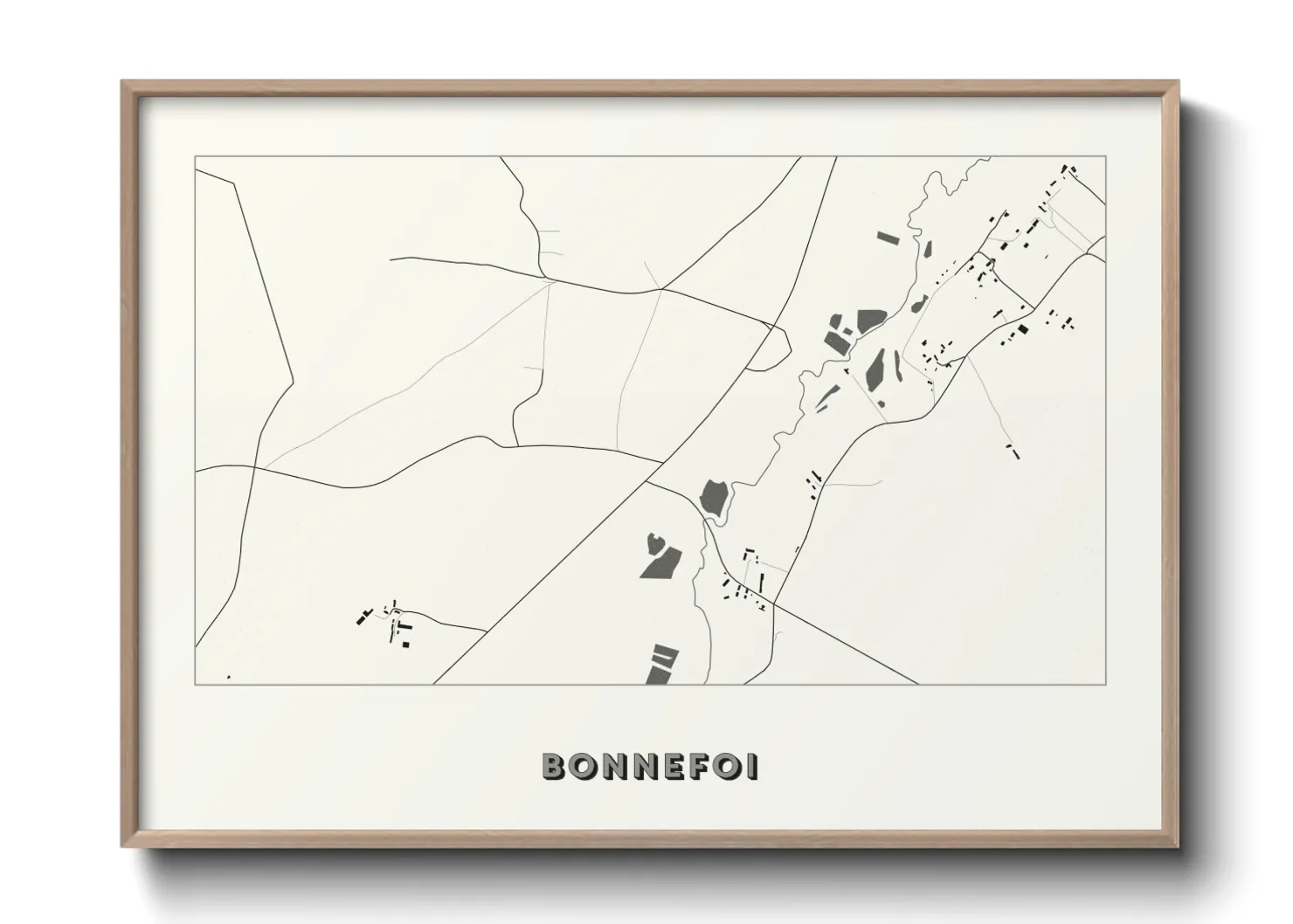 Une affiche de carte sur Bonnefoi