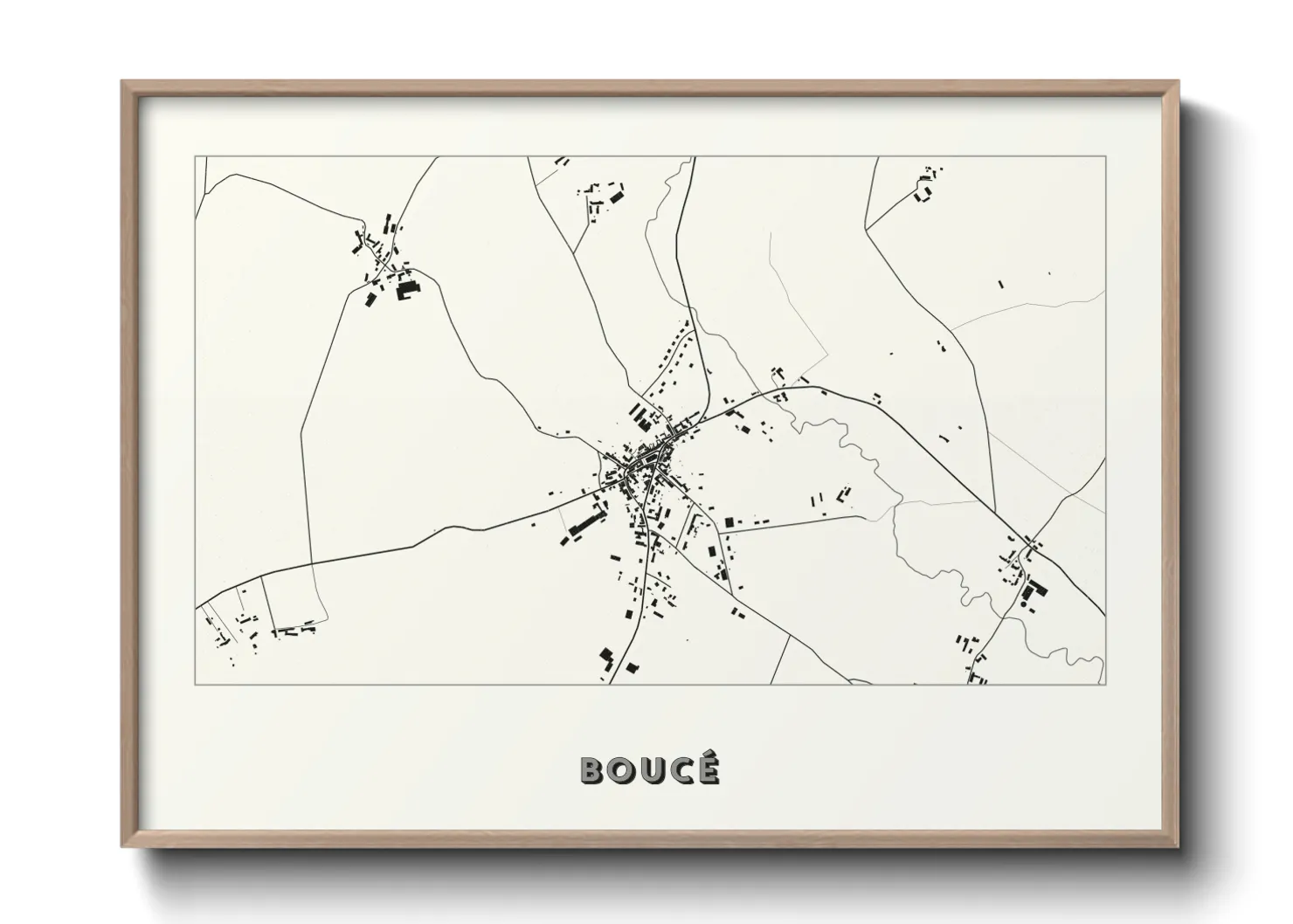 Une affiche de carte sur Boucé