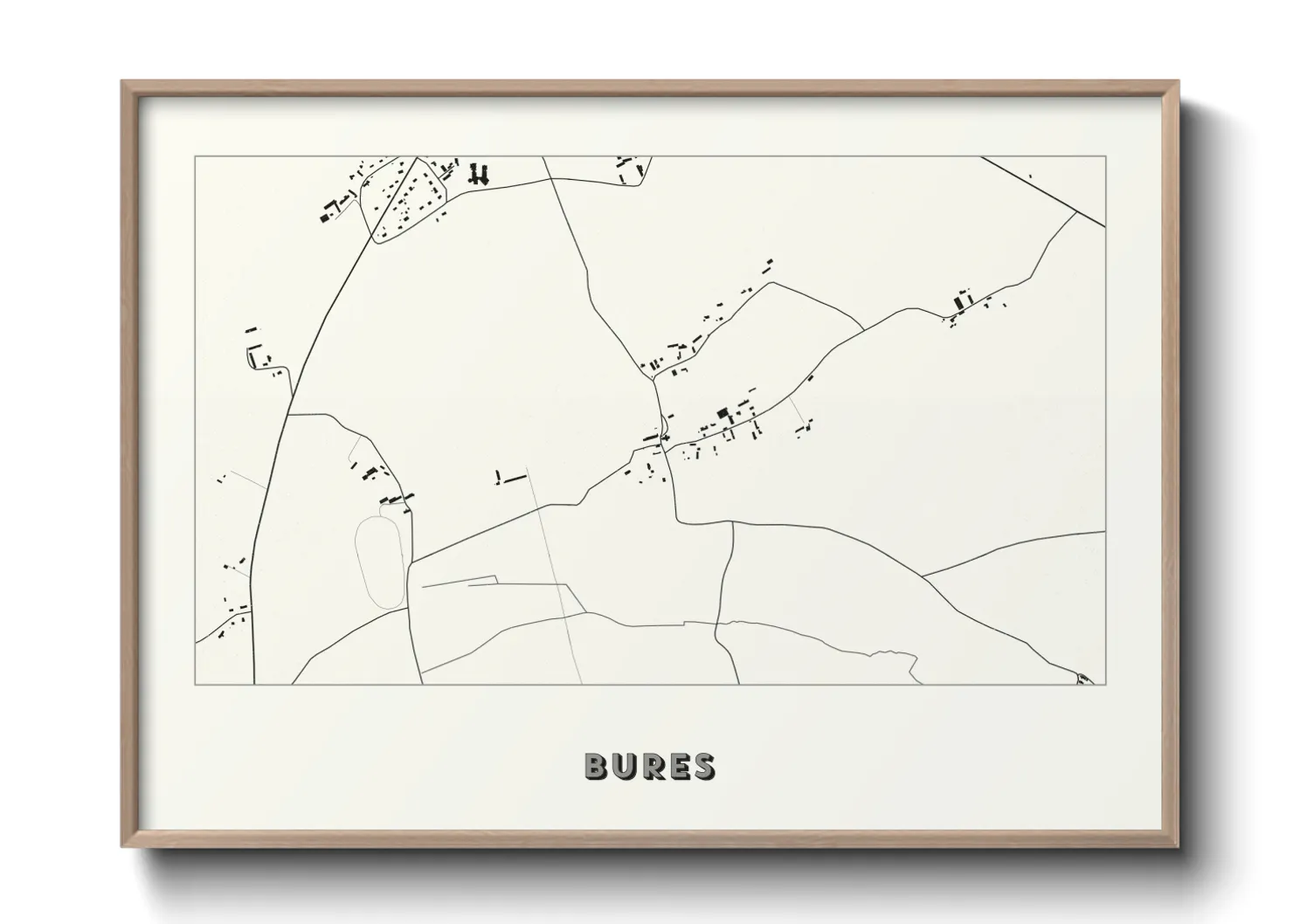 Une affiche de carte sur Bures