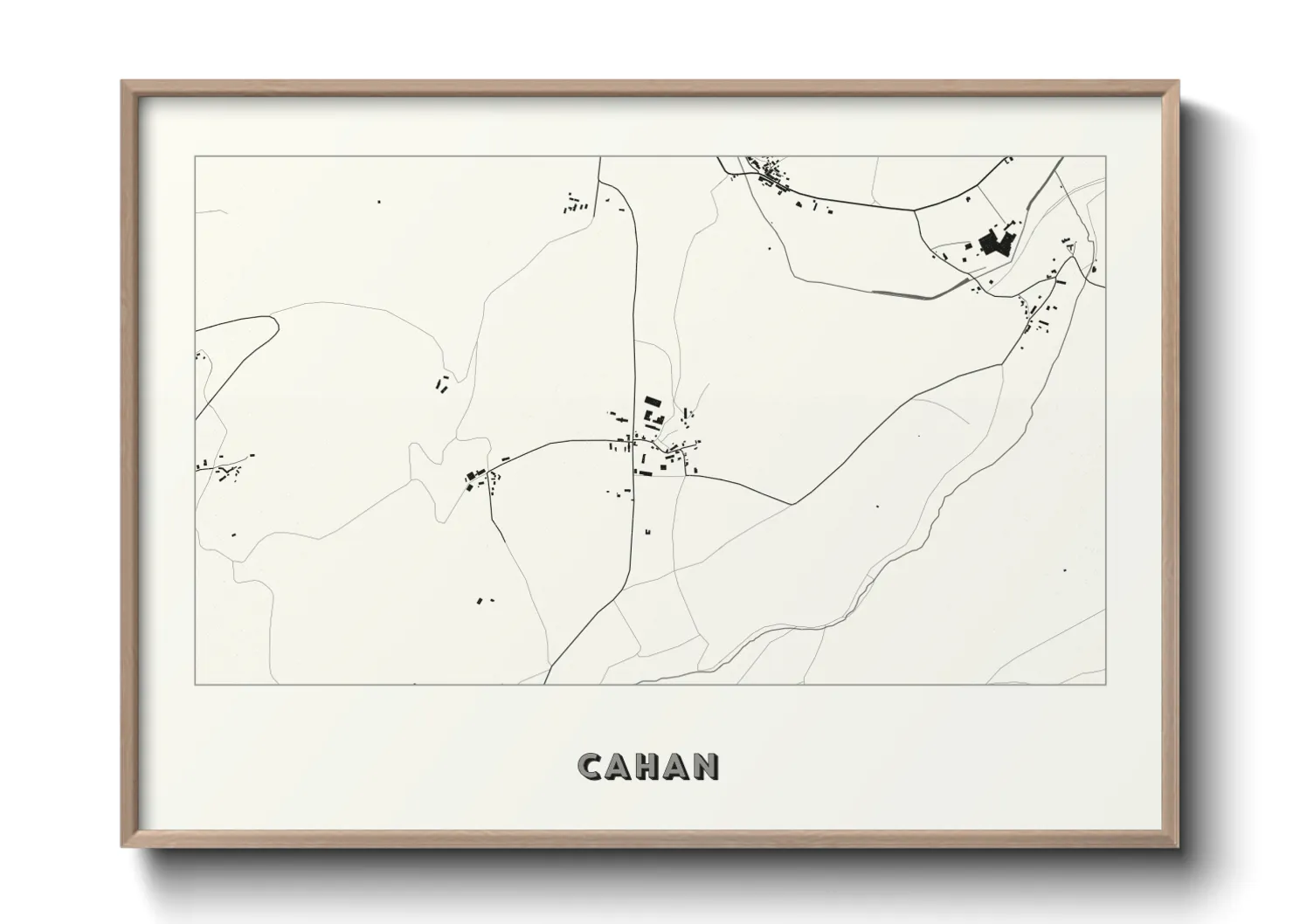 Une affiche de carte sur Cahan