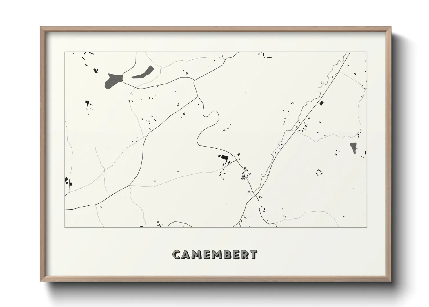 Une affiche de carte sur Camembert