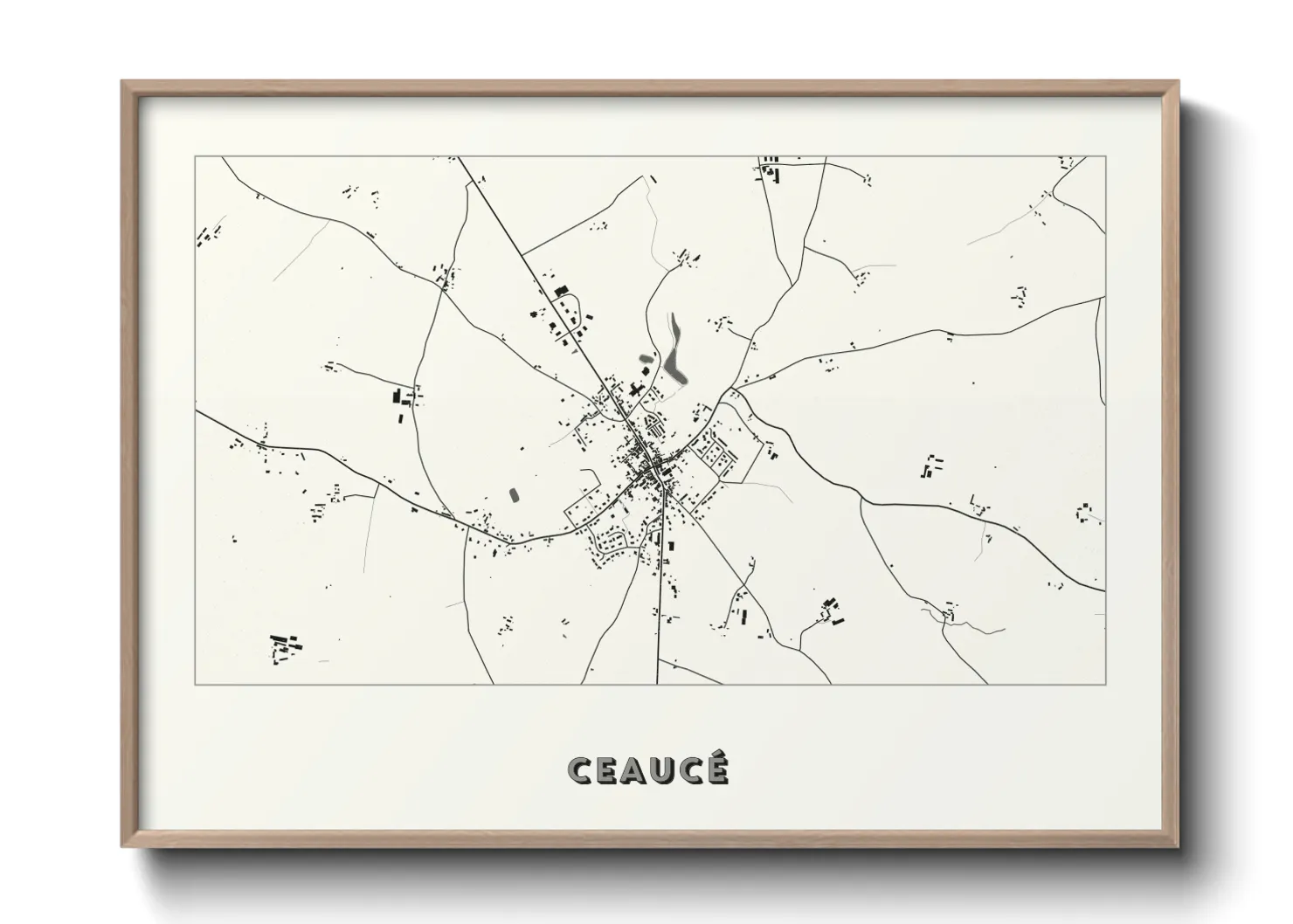 Une affiche de carte sur Ceaucé