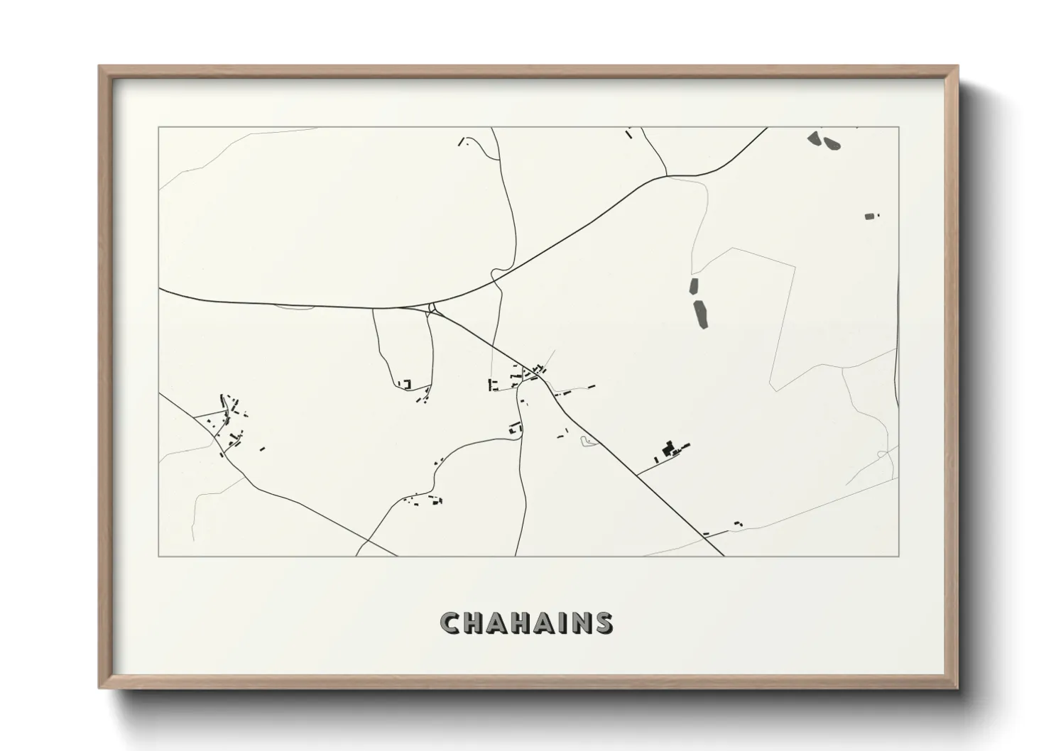 Une affiche de carte sur Chahains