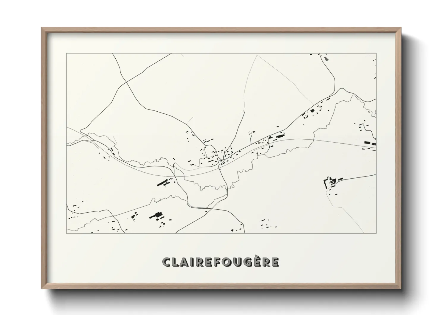 Une affiche de carte sur Clairefougère