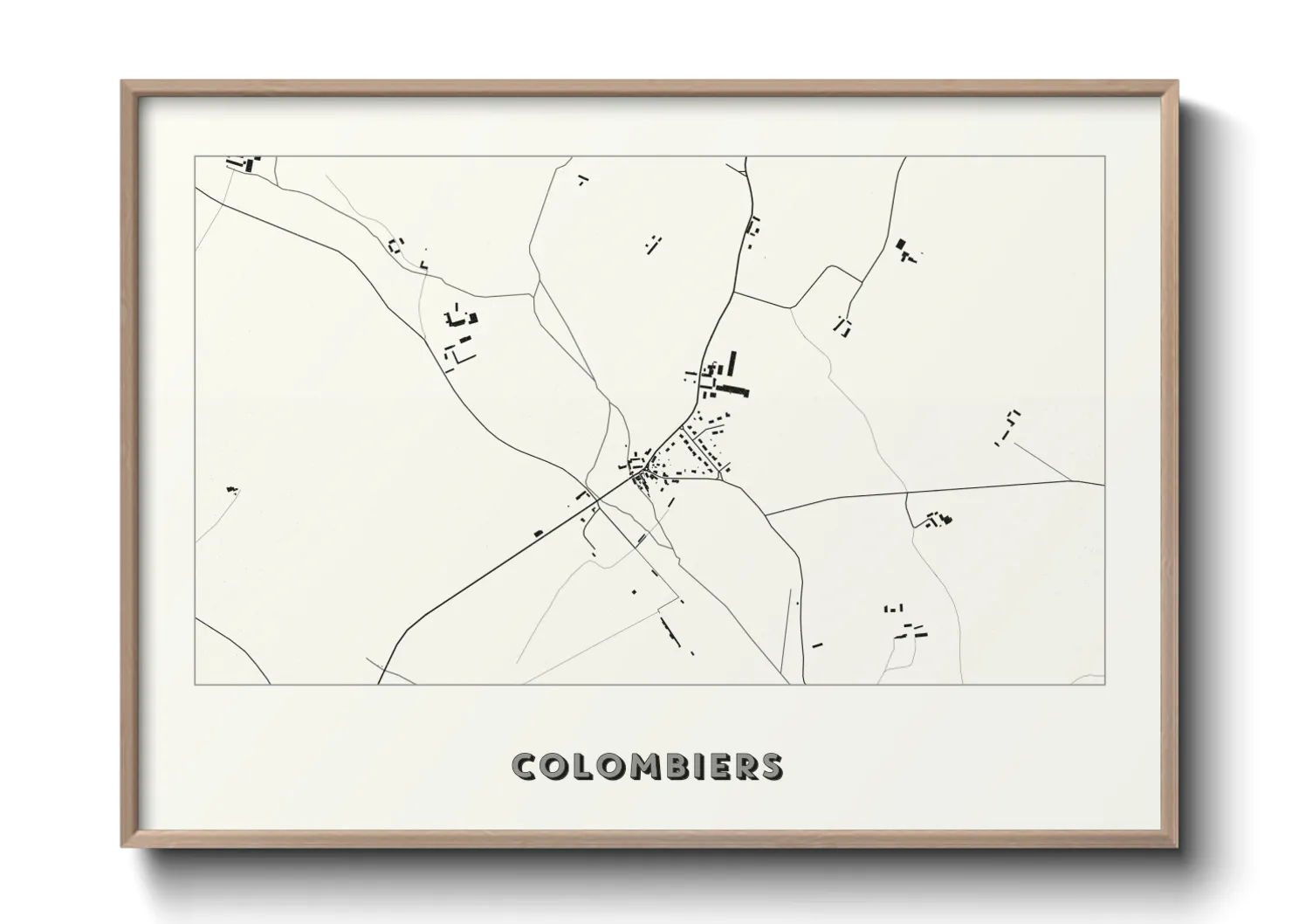 Une affiche de carte sur Colombiers