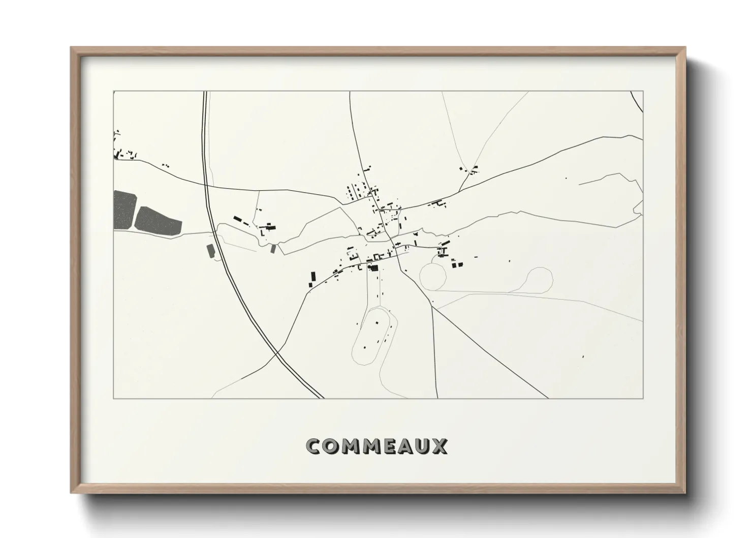 Une affiche de carte sur Commeaux