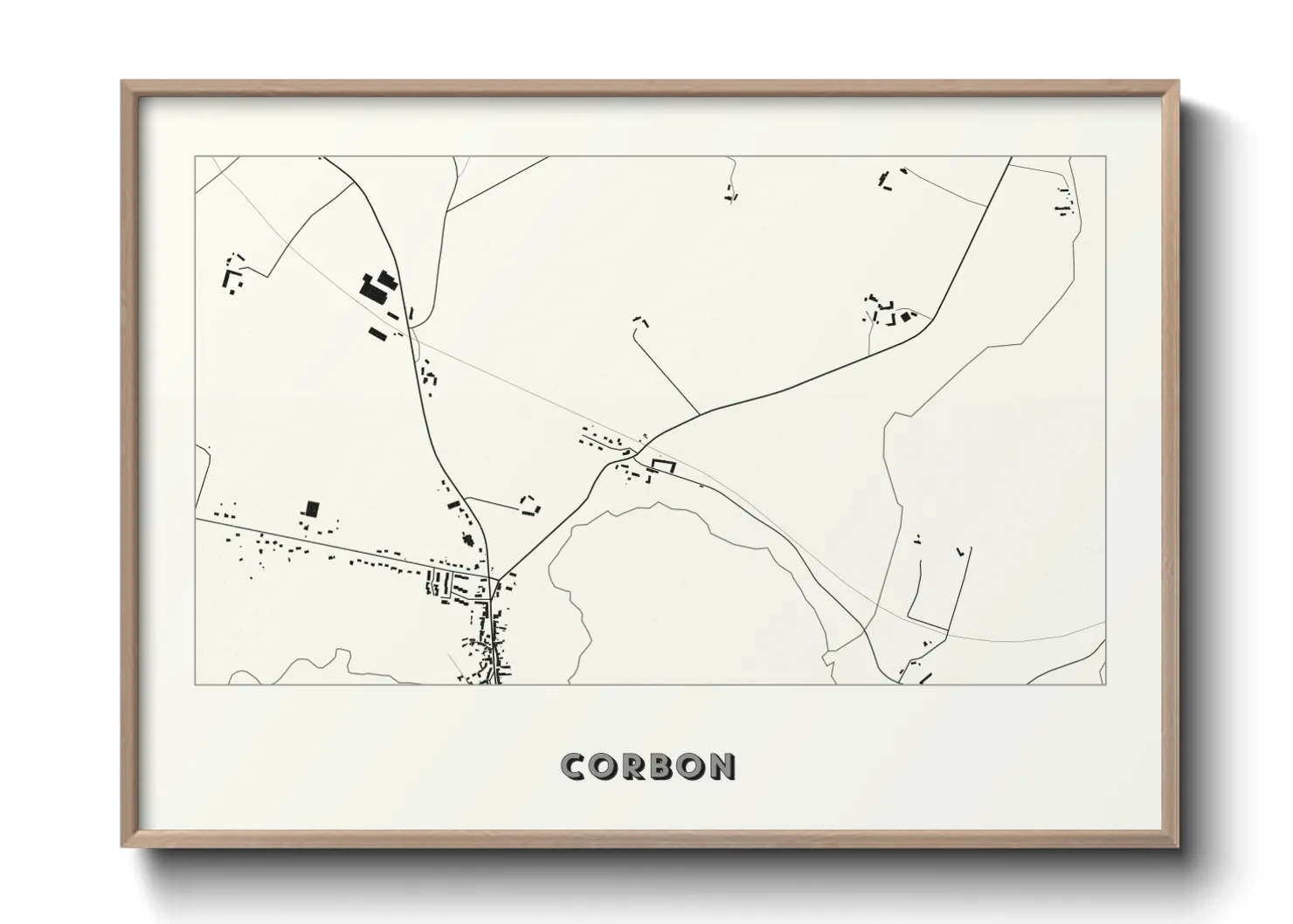 Une affiche de carte sur Corbon