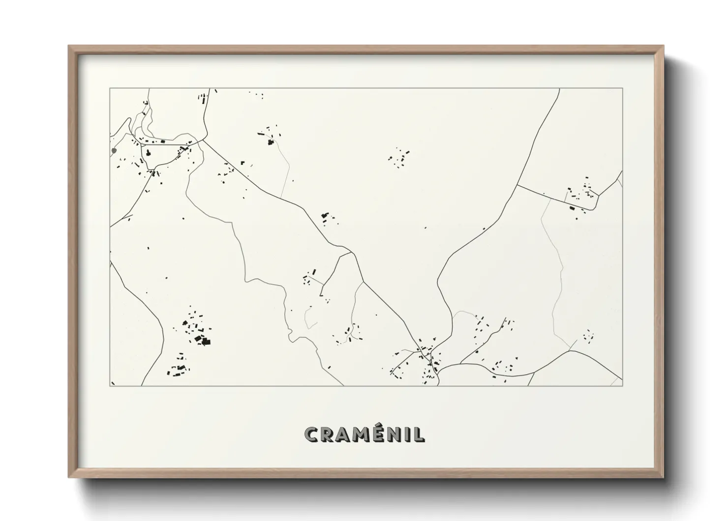 Une affiche de carte sur Craménil