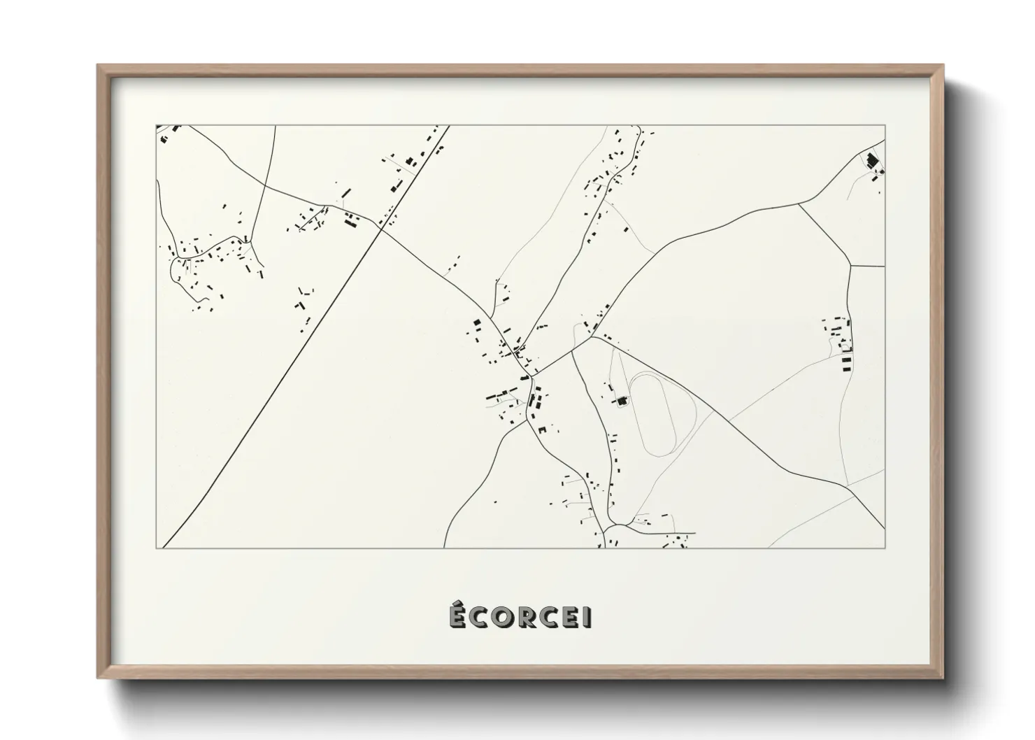 Une affiche de carte sur Écorcei