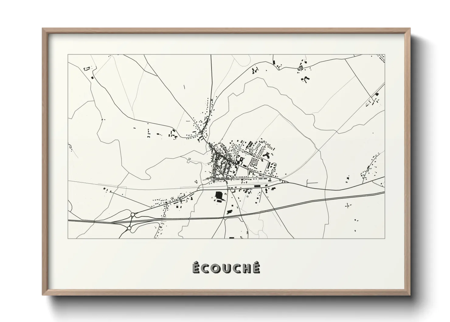 Une affiche de carte sur Écouché