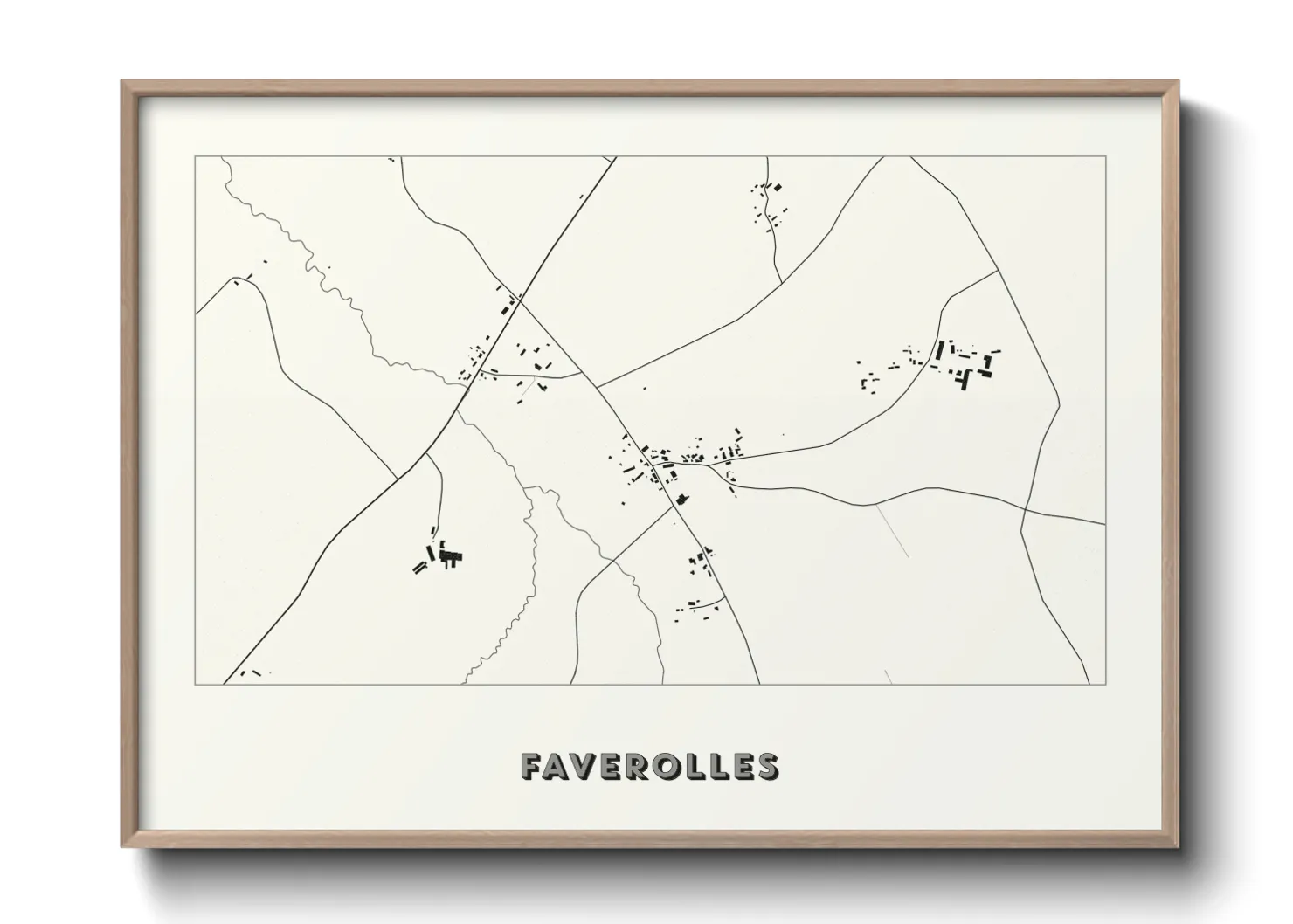 Une affiche de carte sur Faverolles
