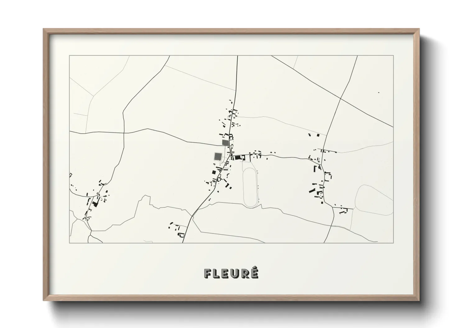 Une affiche de carte sur Fleuré