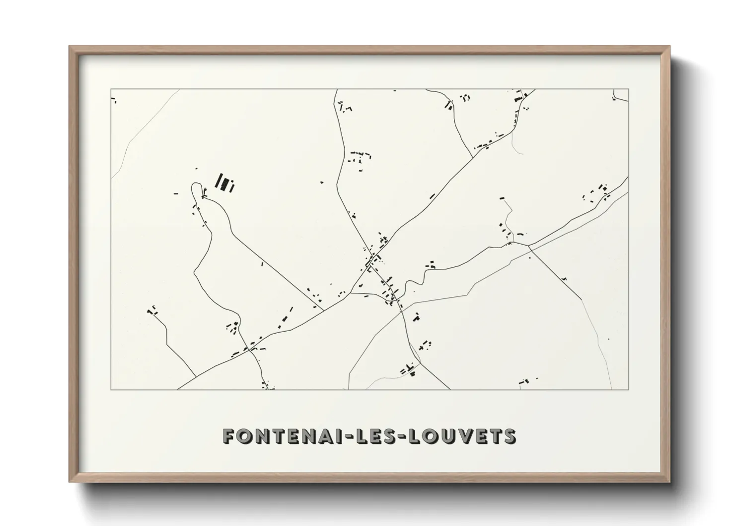 Une affiche de carte sur Fontenai-les-Louvets