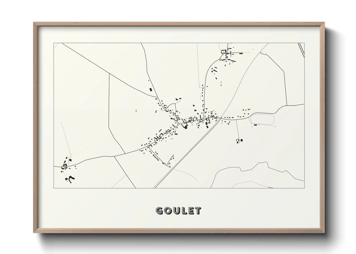 Une affiche de carte sur Goulet
