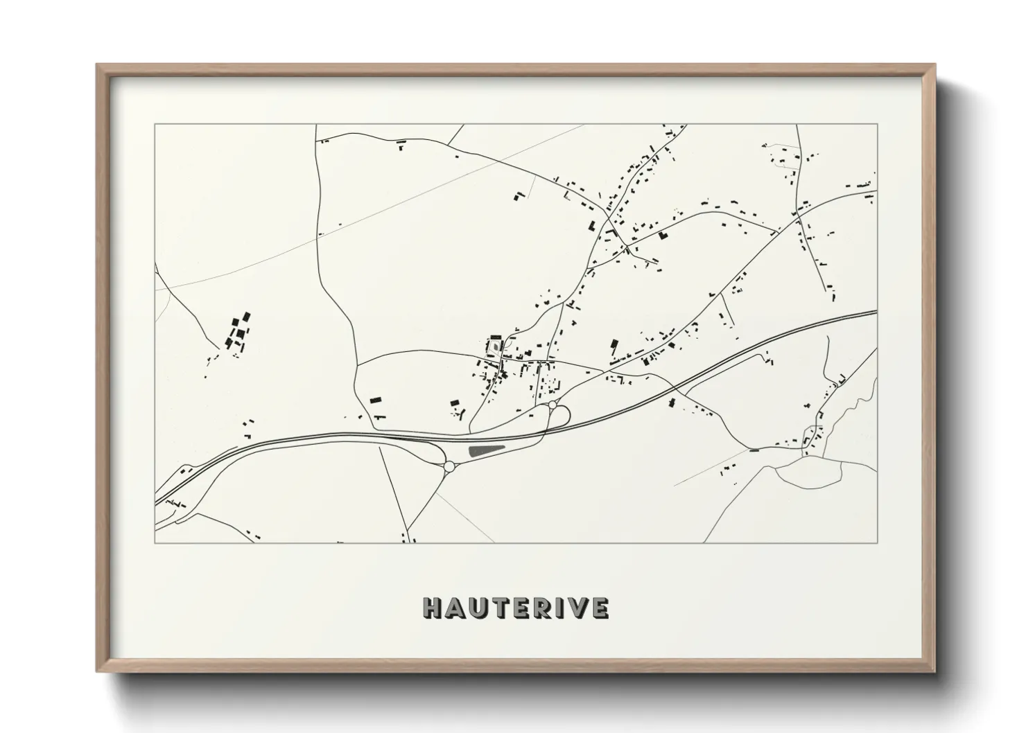 Une affiche de carte sur Hauterive
