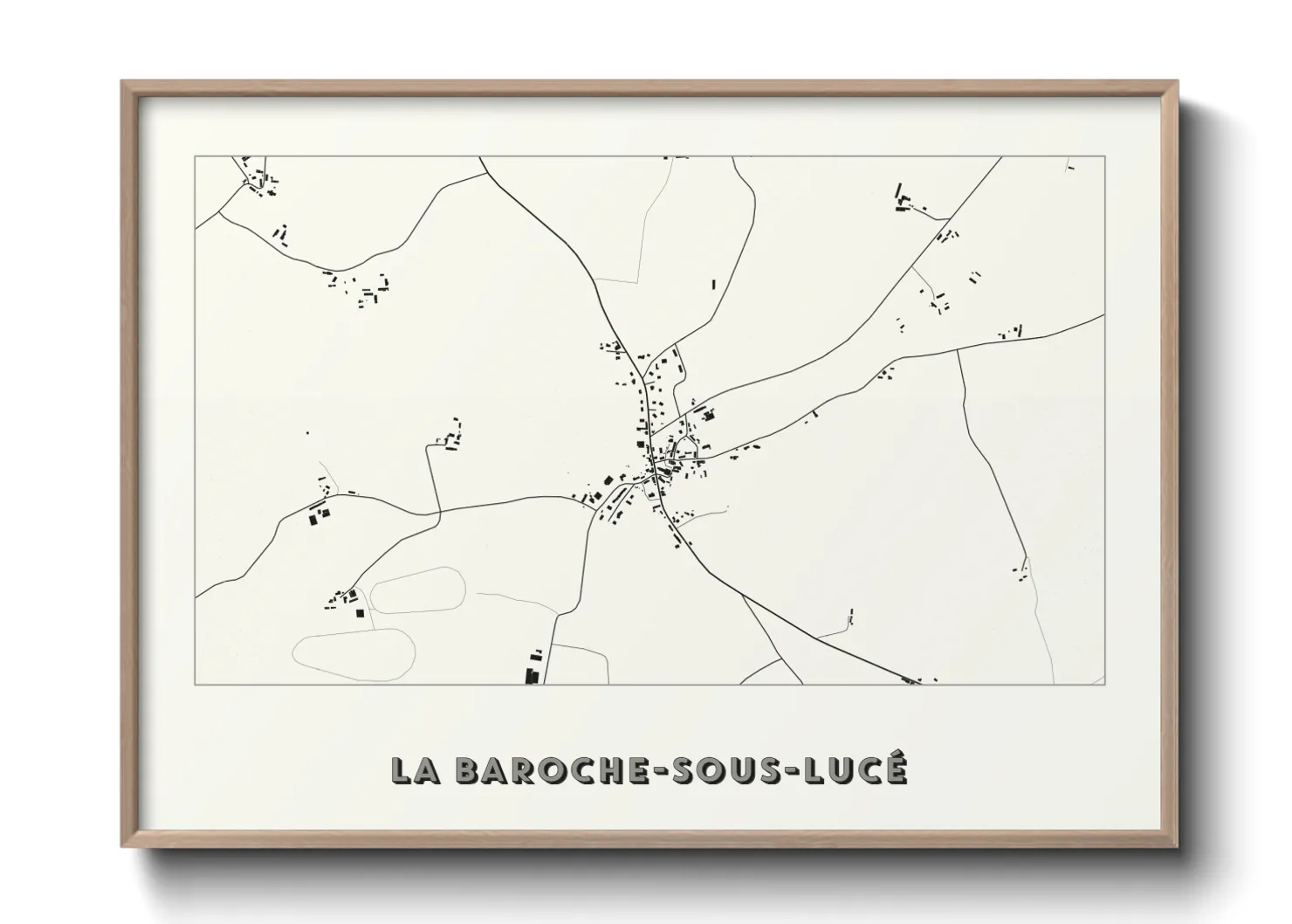 Une affiche de carte sur La Baroche-sous-Lucé