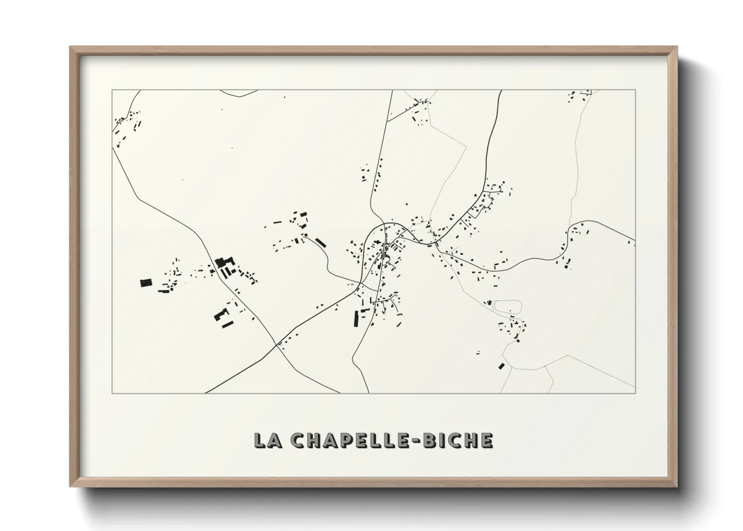 Une affiche de carte sur La Chapelle-Biche