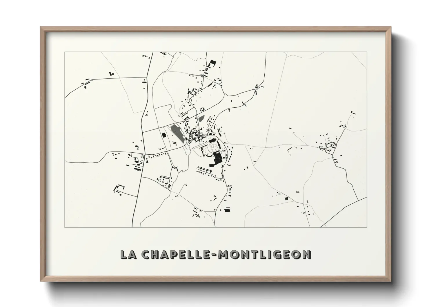 Une affiche de carte sur La Chapelle-Montligeon