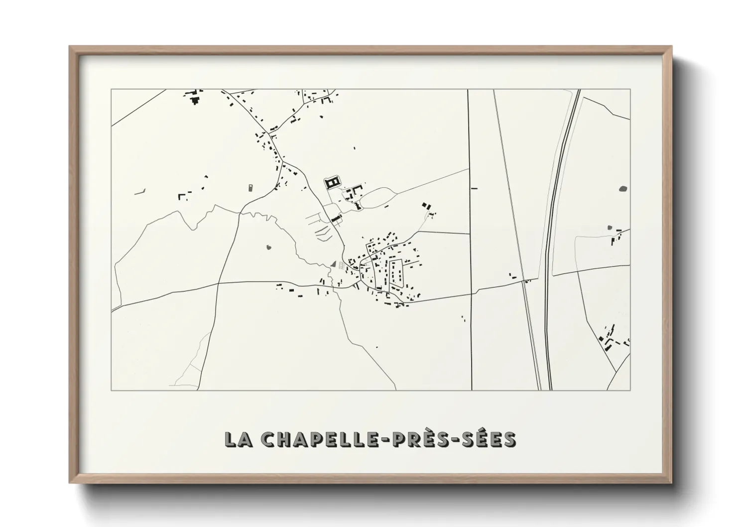 Une affiche de carte sur La Chapelle-près-Sées