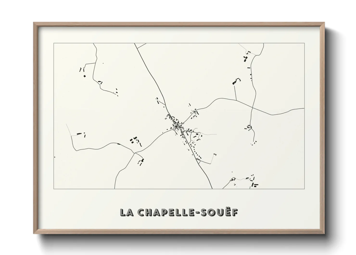 Une affiche de carte sur La Chapelle-Souëf