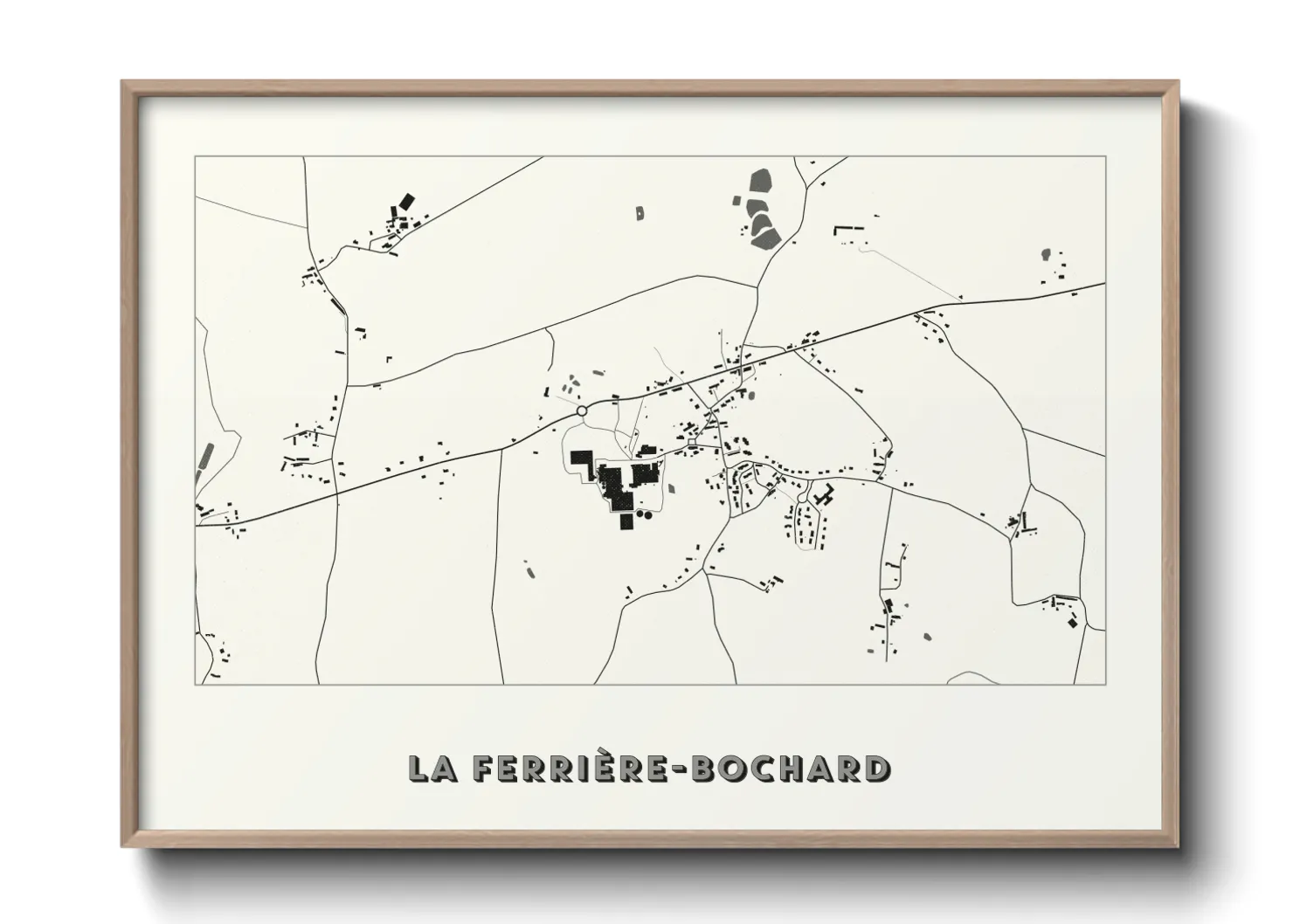 Une affiche de carte sur La Ferrière-Bochard