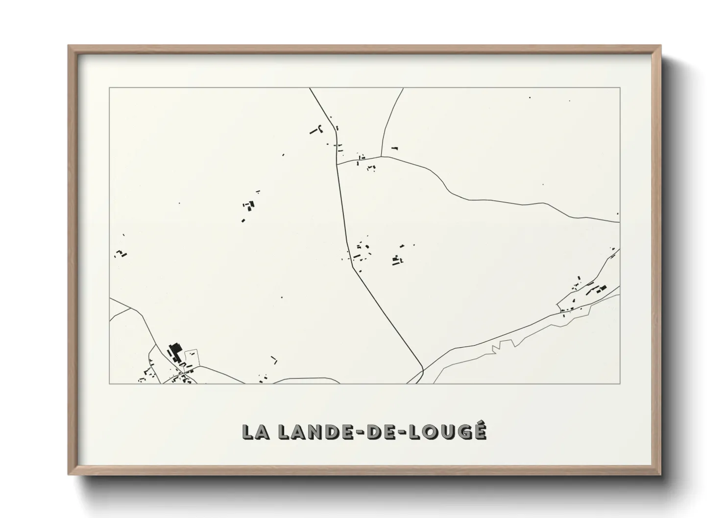 Une affiche de carte sur La Lande-de-Lougé