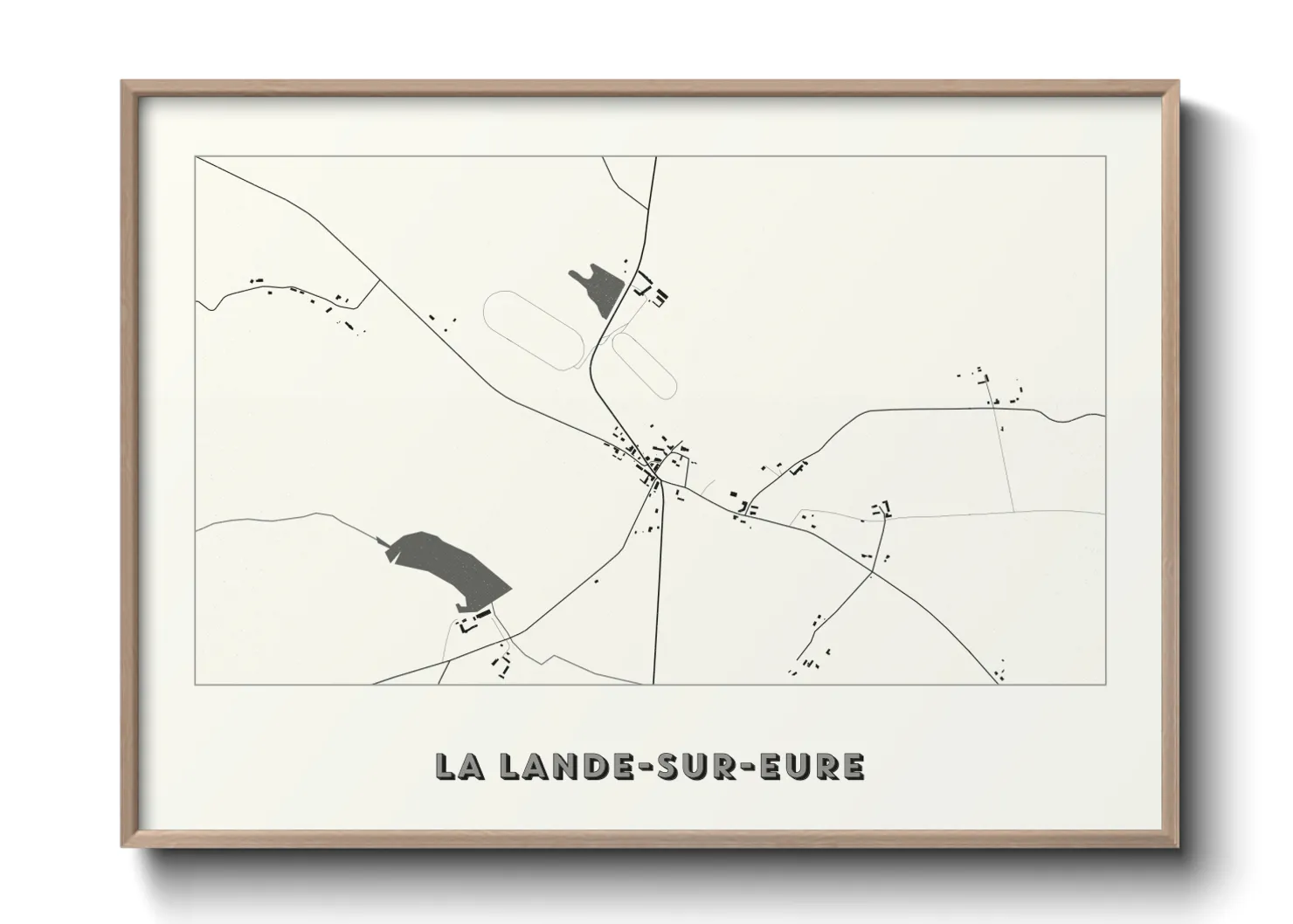 Une affiche de carte sur La Lande-sur-Eure