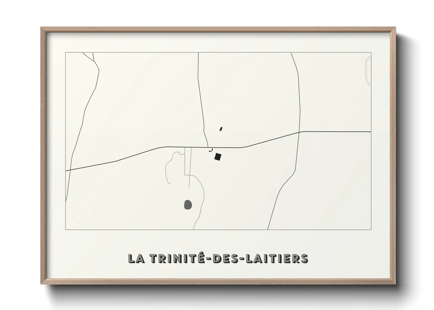 Une affiche de carte sur La Trinité-des-Laitiers