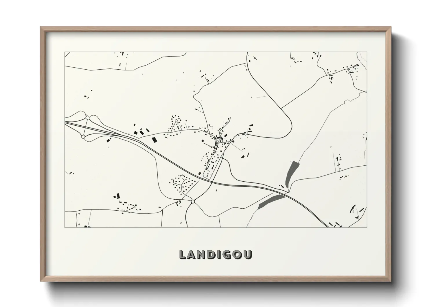 Une affiche de carte sur Landigou