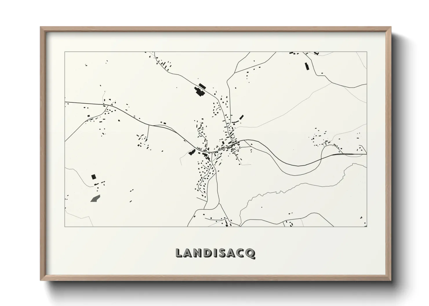 Une affiche de carte sur Landisacq