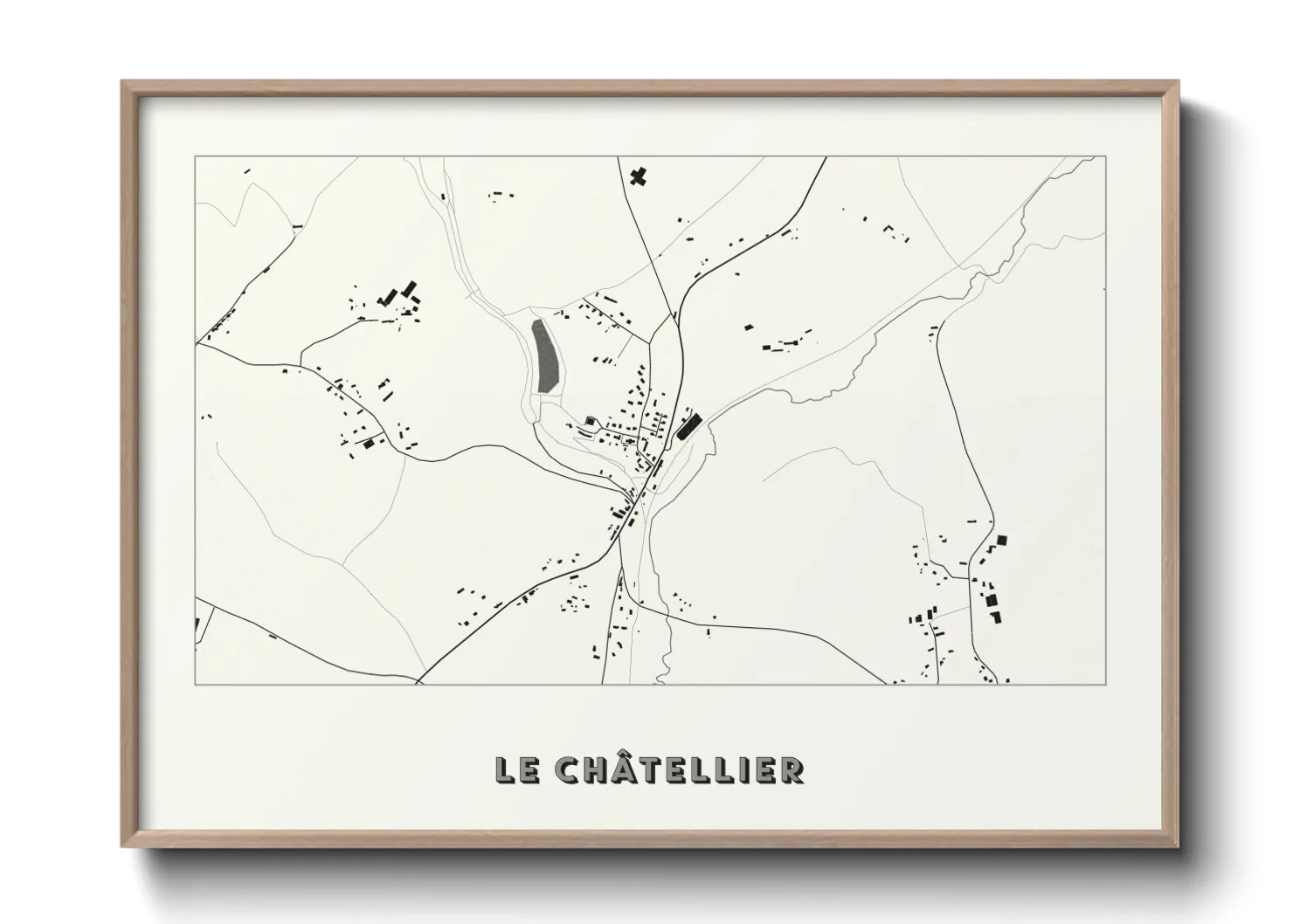 Une affiche de carte sur Le Châtellier