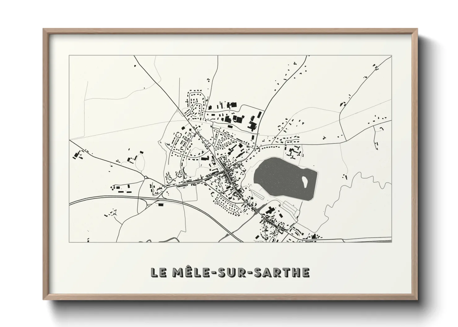 Une affiche de carte sur Le Mêle-sur-Sarthe