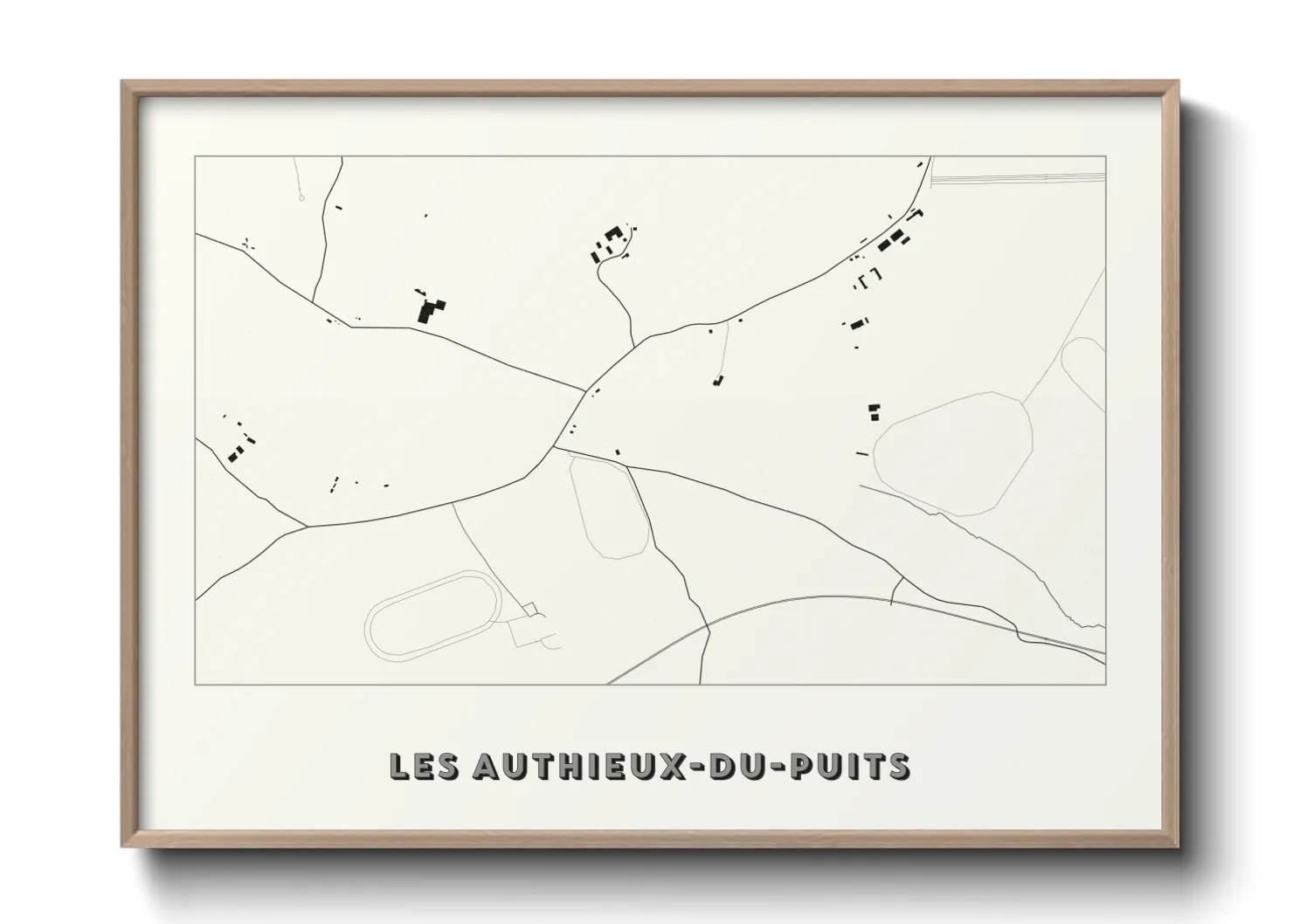 Une affiche de carte sur Les Authieux-du-Puits
