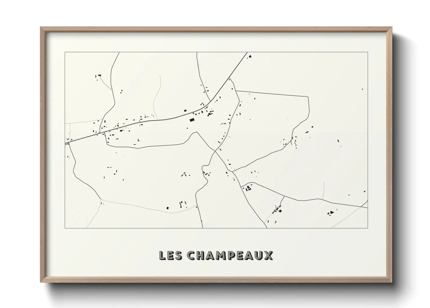 Une affiche de carte sur Les Champeaux