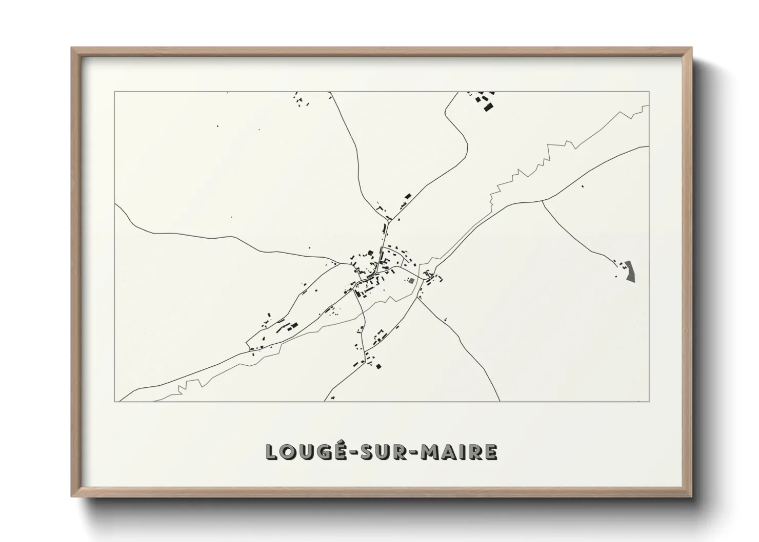 Une affiche de carte sur Lougé-sur-Maire
