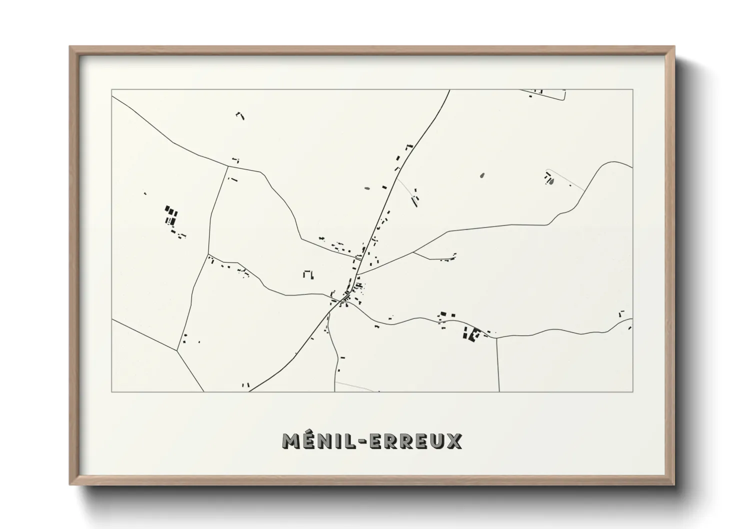 Une affiche de carte sur Ménil-Erreux