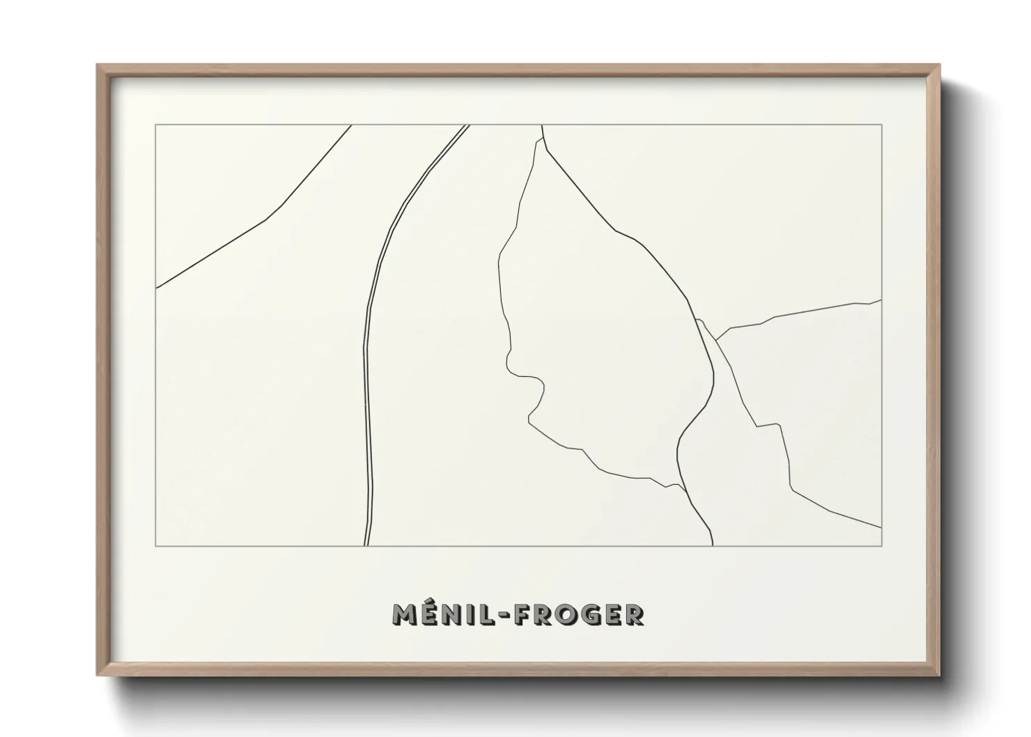 Une affiche de carte sur Ménil-Froger