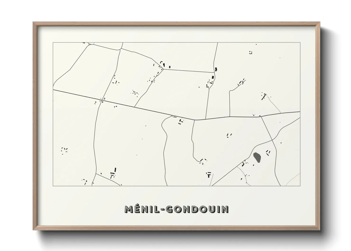 Une affiche de carte sur Ménil-Gondouin