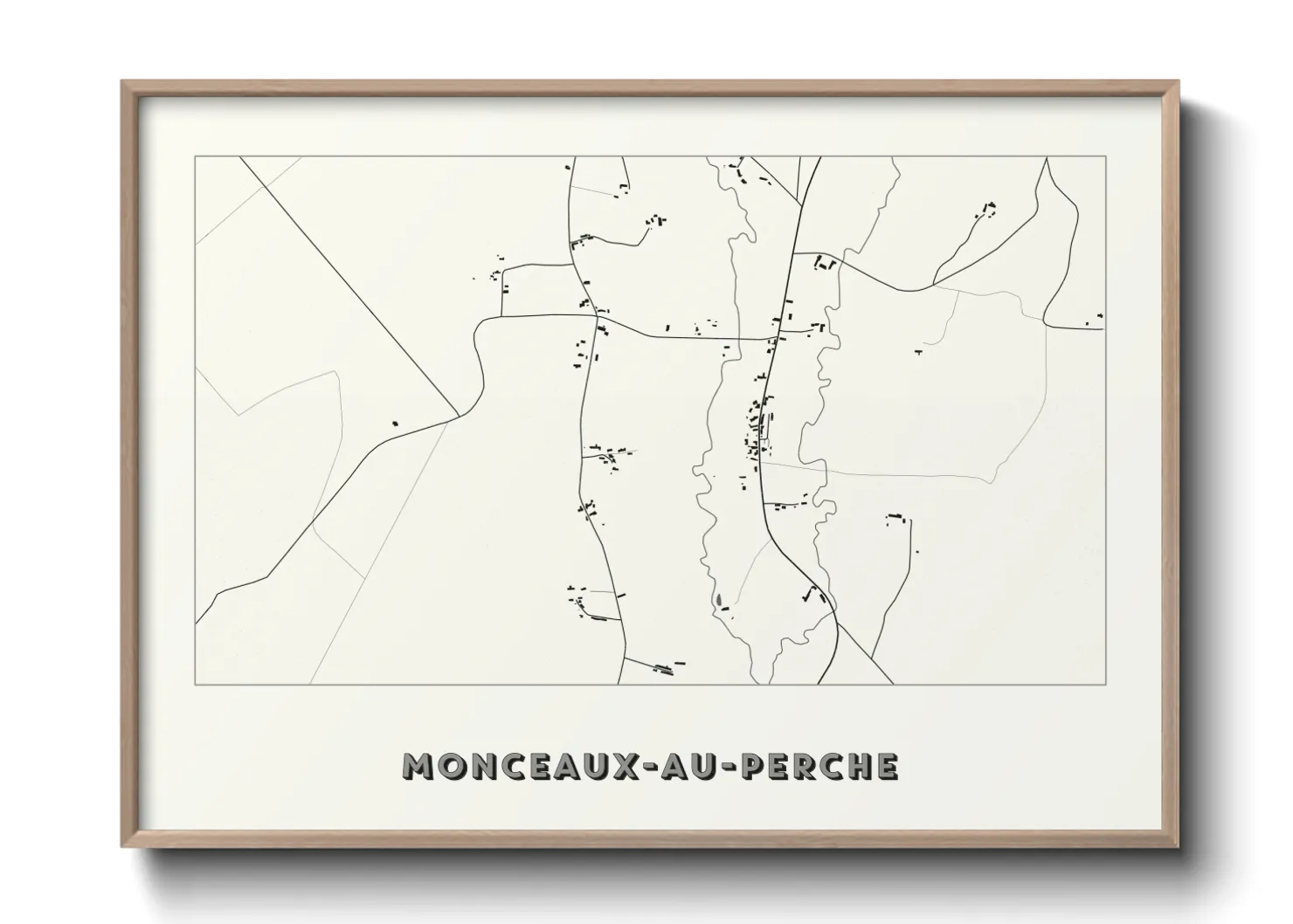 Une affiche de carte sur Monceaux-au-Perche