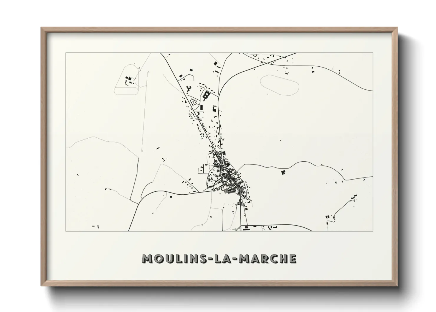 Une affiche de carte sur Moulins-la-Marche