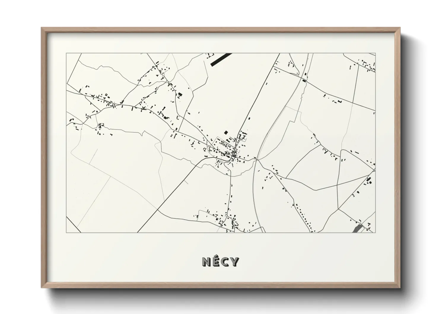 Une affiche de carte sur Nécy
