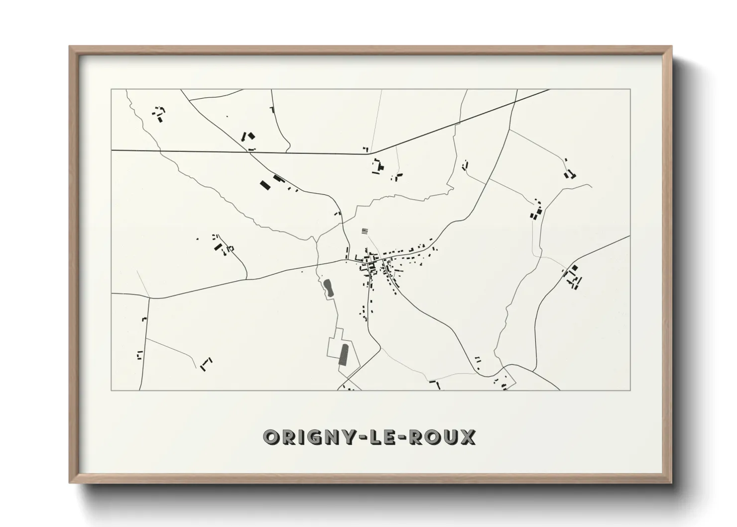 Une affiche de carte sur Origny-le-Roux