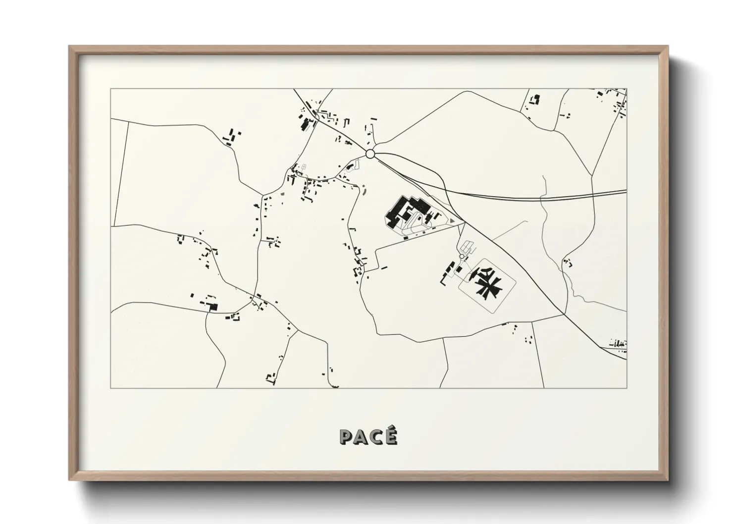 Une affiche de carte sur Pacé