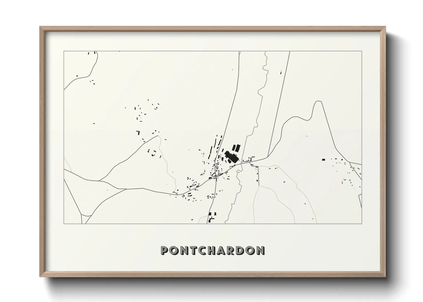 Une affiche de carte sur Pontchardon