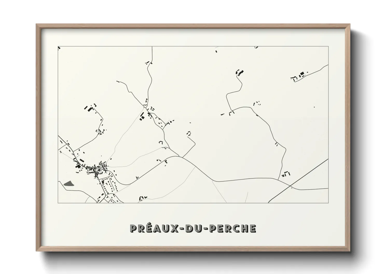 Une affiche de carte sur Préaux-du-Perche